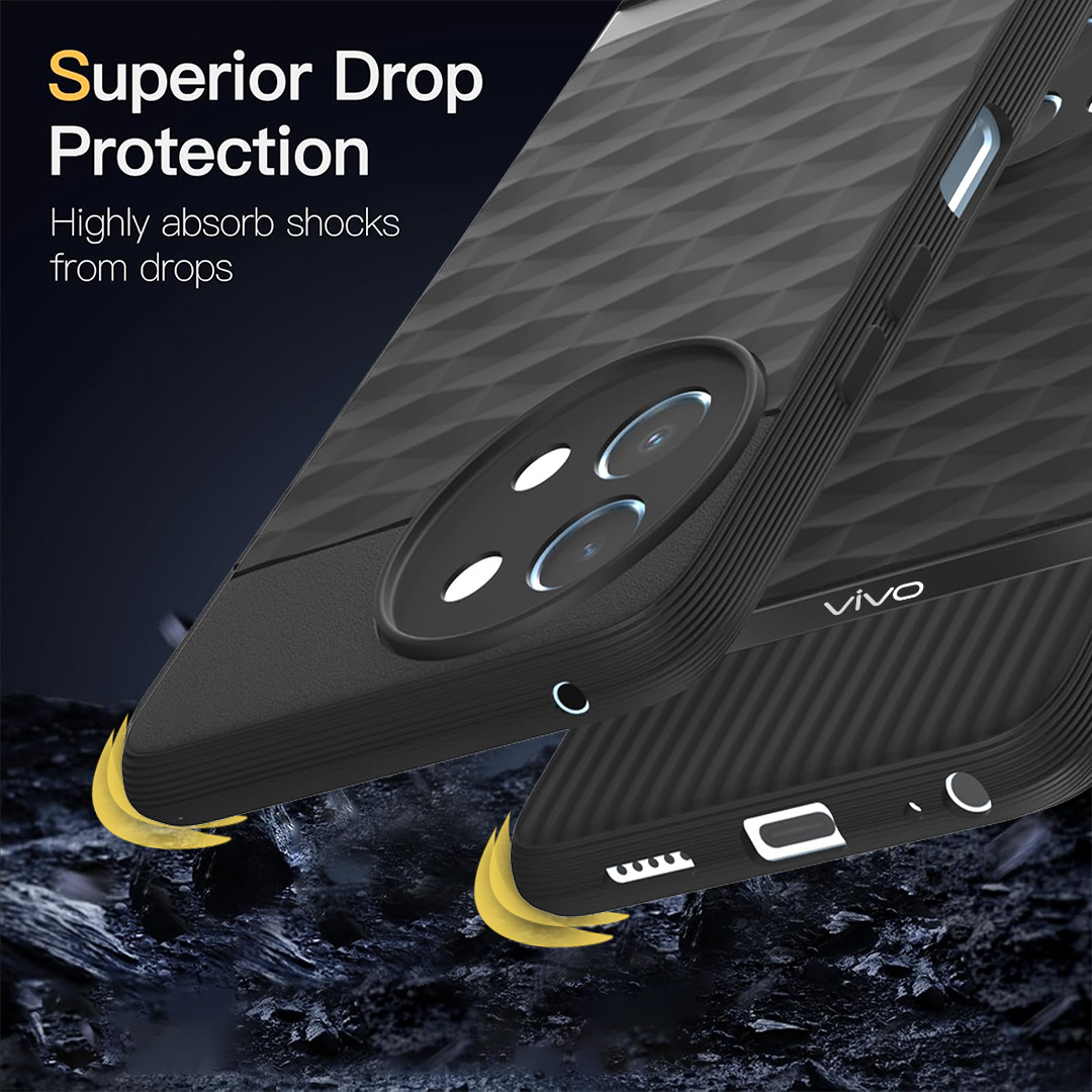 VIVO Y58 5G 3D Hexa Cube Design Drop Protection | Camera Protection TPU Back Case