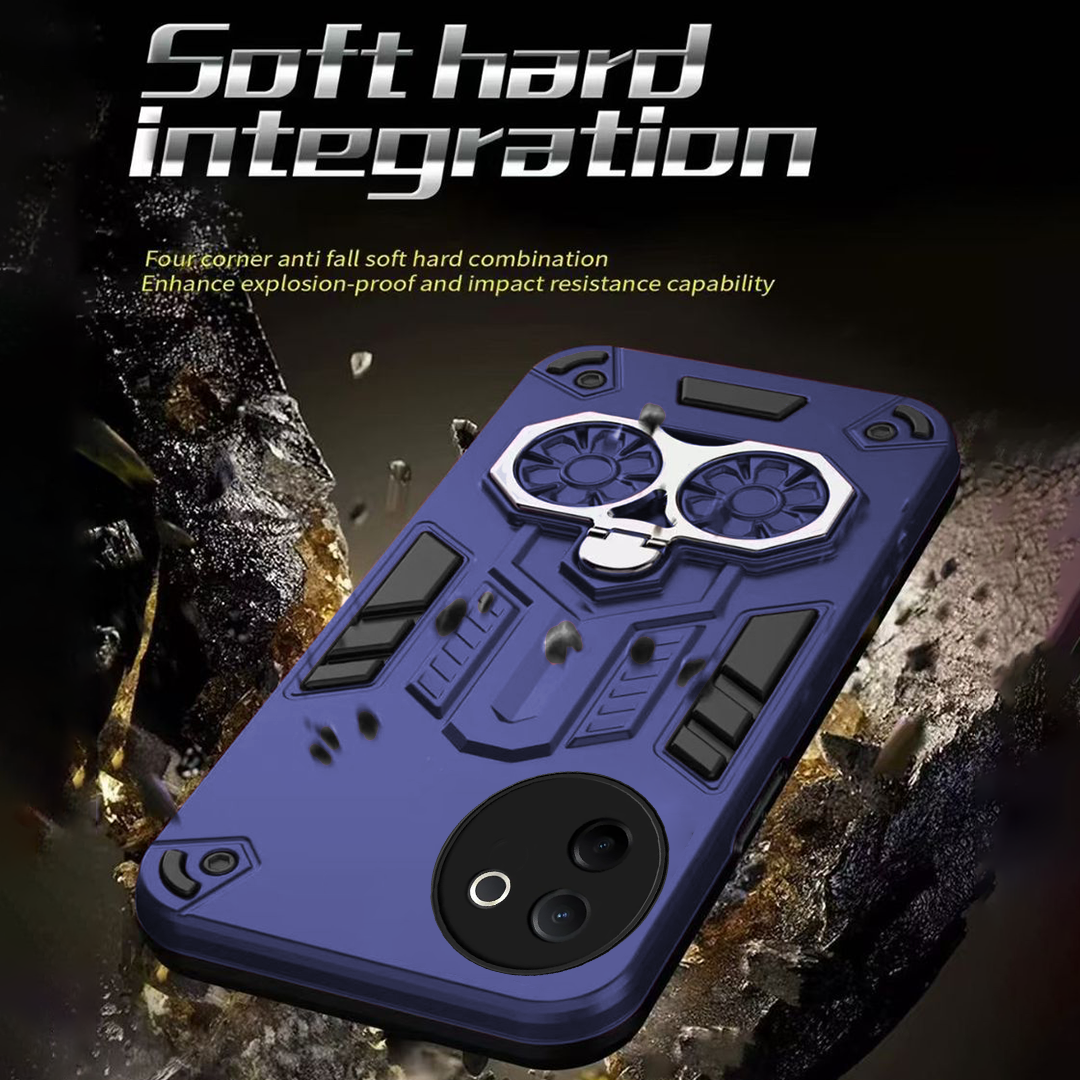 Vivo V30e 5G Armor knight Series Camera Protection 2 in 1 Shockproof Phone Cover with Kickstand