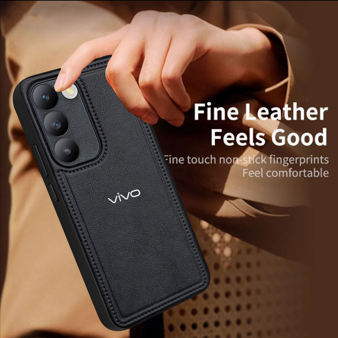 VIVO T3 5G Vintage Leather Stitched Protective Back Case