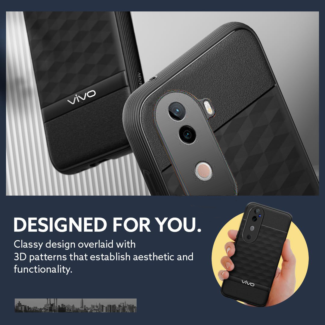 VIVO V40e 5G 3D Hexa Cube Design Drop Protection | Camera Protection  TPU Back Case