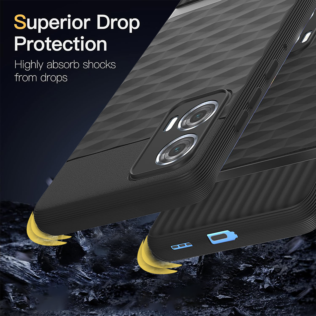 MOTOROLA G85 5G 3D Hexa Cube Design Drop Protection | Camera Protection TPU Back Case
