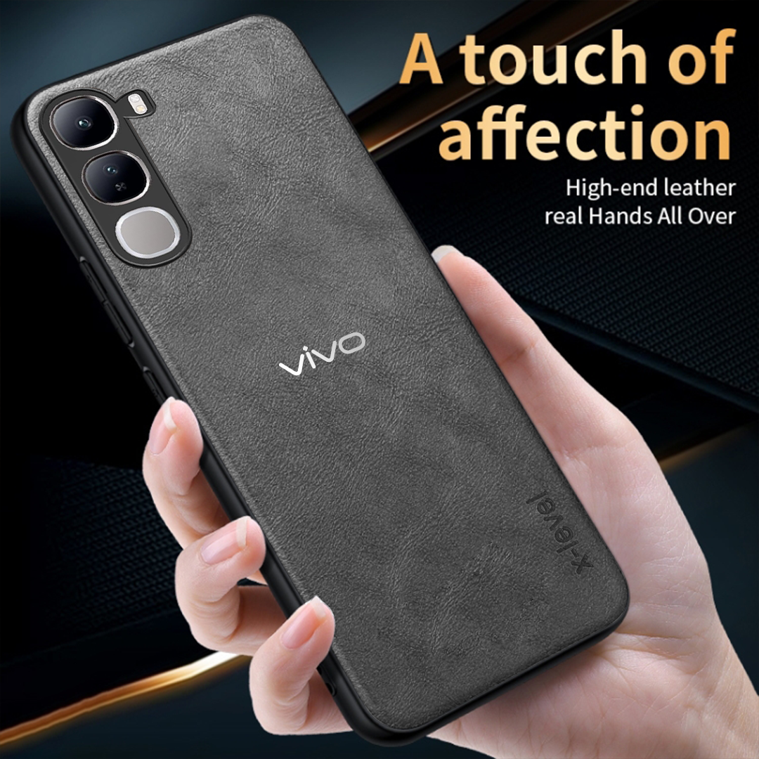 VIVO Y300 5G Business Style PU LEATHER PROTECTIVE BACK CASE WITH CAMERA PROTECTION