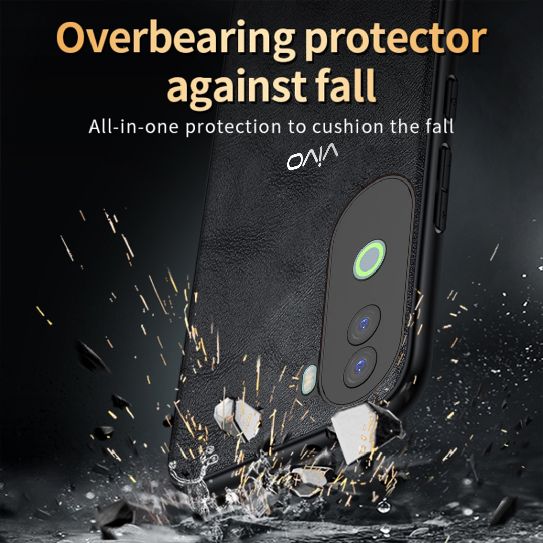 VIVO V40E 5G Business Style PU LEATHER PROTECTIVE BACK CASE WITH CAMERA PROTECTION