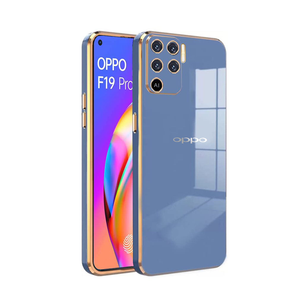 OPPO F19 PRO ULTRA-SHINE GOLD ELECTROPLATED LUXURIOUS  BACK CASE WITH CAMERA PROTECTION