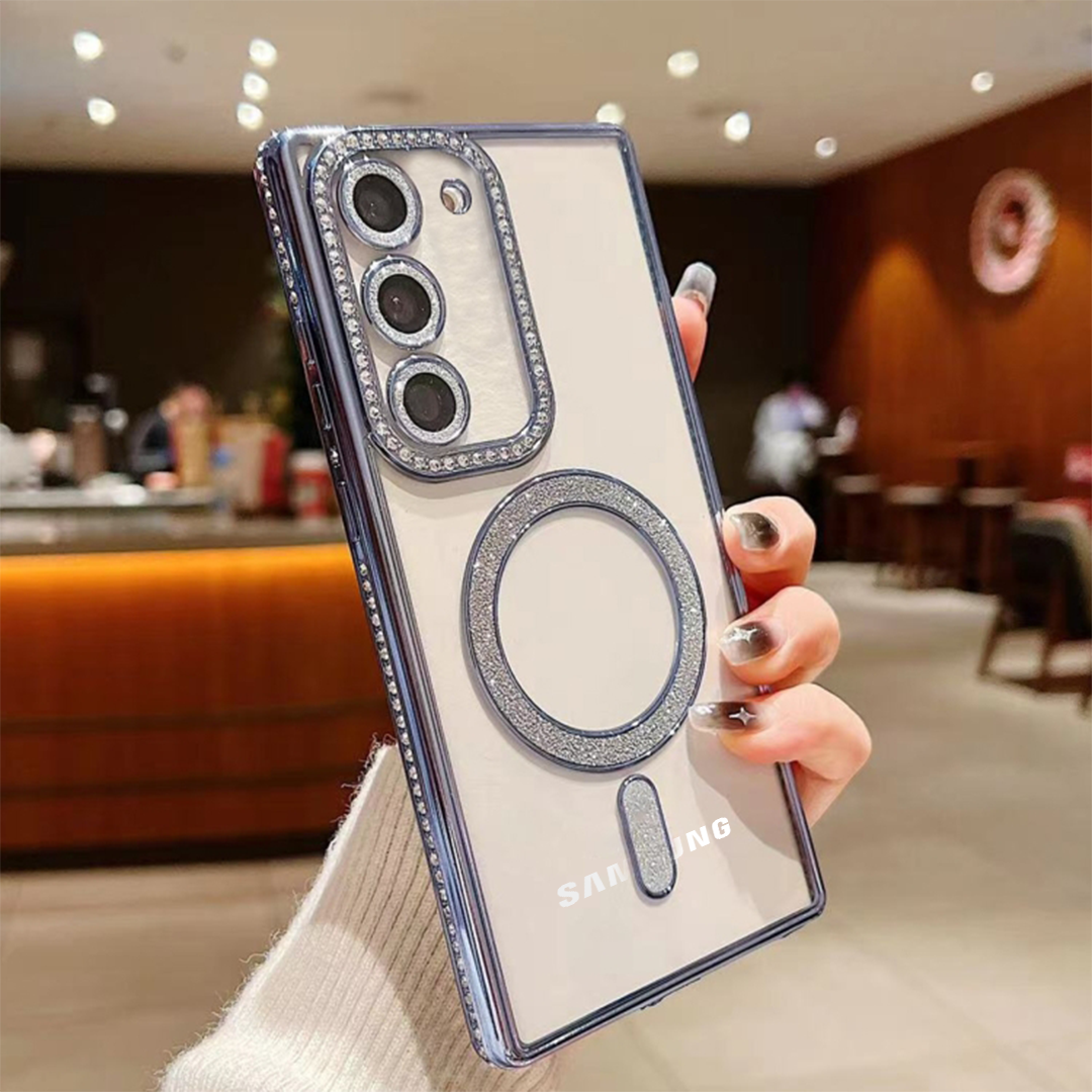 Samsung Galaxy S23 5G Diamond Gradient Plated MagSafe TPU With Camera Lens Protection Phone Case