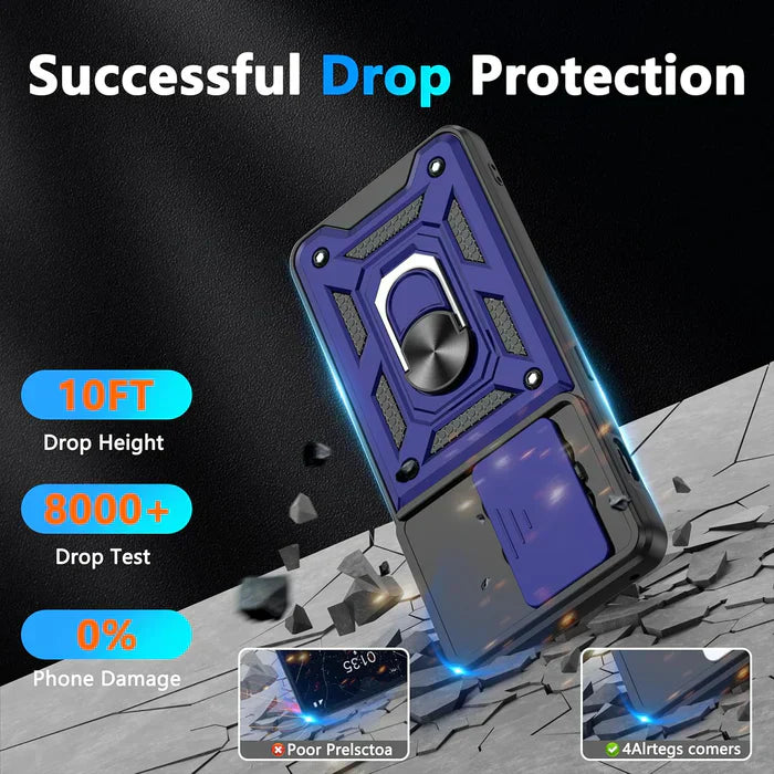 VIVO V29 5G Armor Military-grade Case With Sliding Camera Cover & 360 Kickstand-BLACK