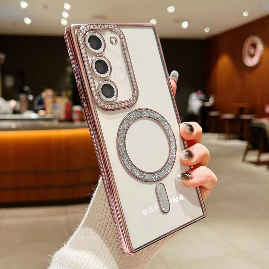 Samsung Galaxy S23 5G Diamond Gradient Plated MagSafe TPU With Camera Lens Protection Phone Case