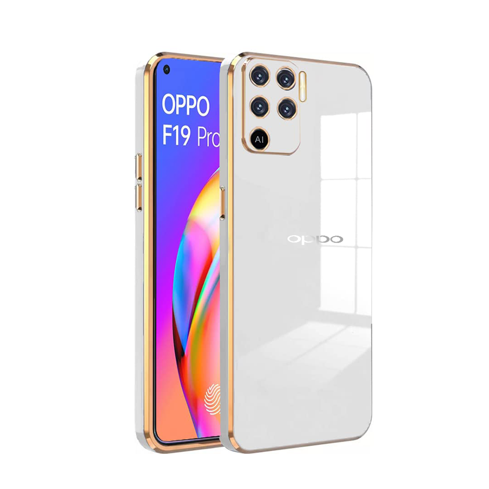 OPPO F19 PRO ULTRA-SHINE GOLD ELECTROPLATED LUXURIOUS  BACK CASE WITH CAMERA PROTECTION