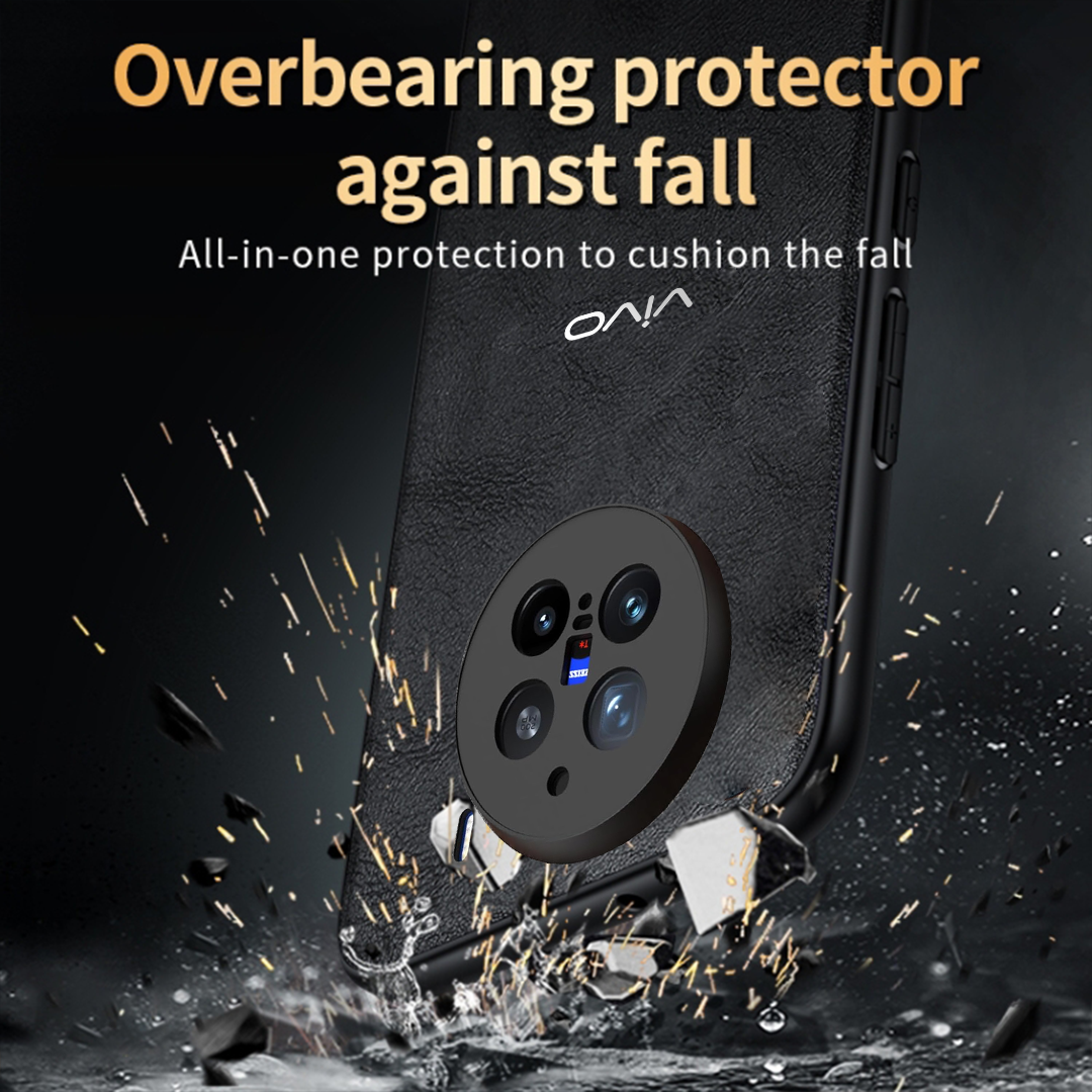 VIVO X200 PRO 5G  Business Style  PU LEATHER PROTECTIVE BACK CASE WITH CAMERA PROTECTION