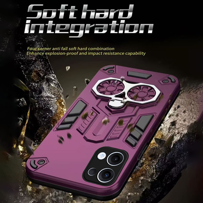 Oppo Reno 13 5G Armor knight Series Camera Protection 2 in 1 Shockproof Phone Cover with Kickstand