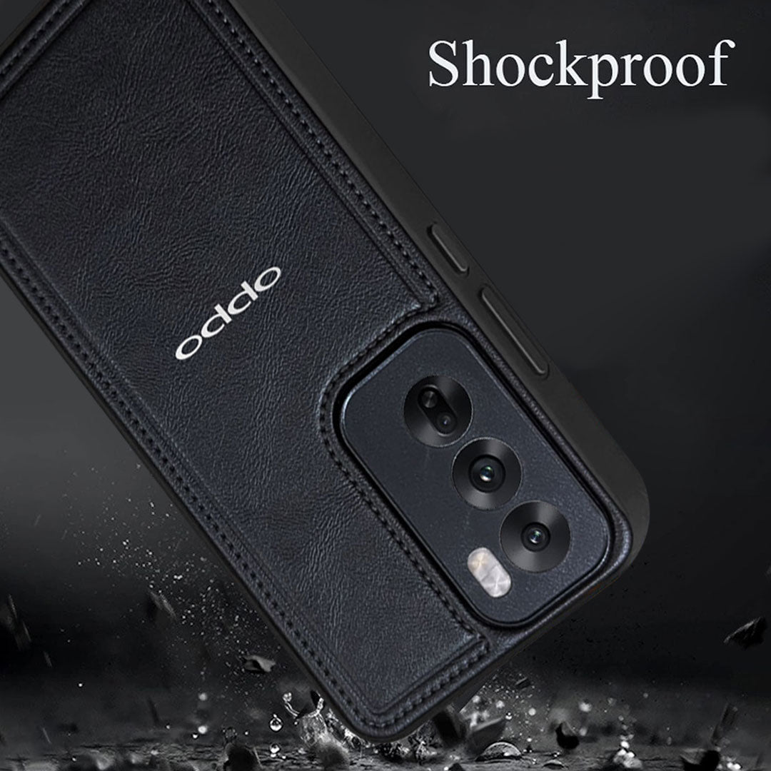 OPPO RENO 12 5G Vintage Leather Stitched Protective Back Case