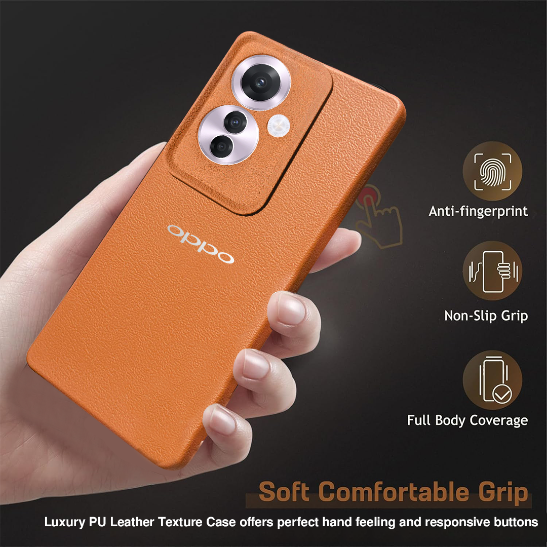 OPPO F25 PRO 5G Solid Color Leather Texture Matte Phone Back Case