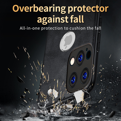 IPHONE 15 PRO 5G Business Style PU LEATHER PROTECTIVE BACK CASE WITH CAMERA PROTECTION