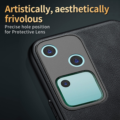 VIVO V30 5G Business Style PU LEATHER PROTECTIVE BACK CASE WITH CAMERA PROTECTION