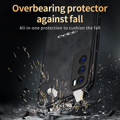 OPPO RENO 12 5G Business Style PU LEATHER PROTECTIVE BACK CASE WITH CAMERA PROTECTION