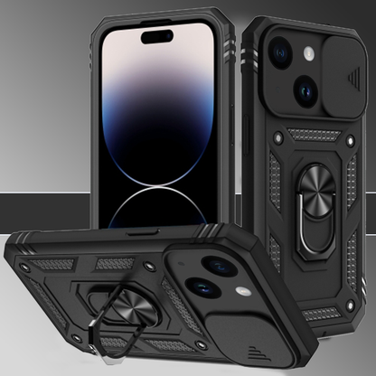 IPhone 15 5G Armor Military-grade Case With Sliding Camera Cover & 360 Kickstand