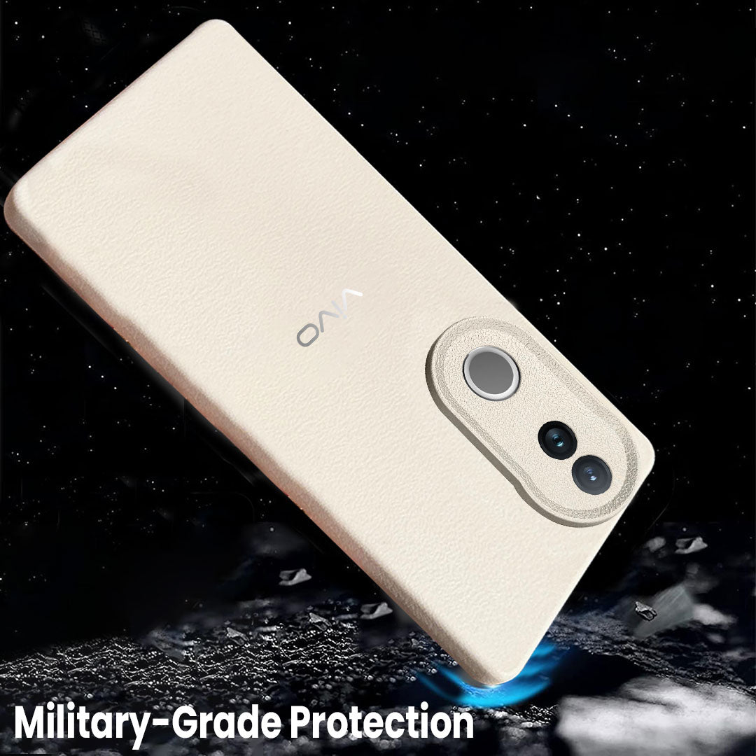 VIVO V50/V50E 5G Solid Color Leather Texture Matte Phone Back Case