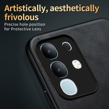 VIVO T4x 5G  Business Style  PU LEATHER PROTECTIVE BACK CASE WITH CAMERA PROTECTION