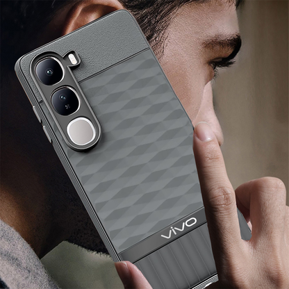 VIVO Y300 5G 3D Hexa Cube Design Drop Protection | Camera Protection TPU Back Case