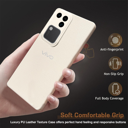 Vivo V30 5G Solid Color Leather Texture Matte Phone Back Case