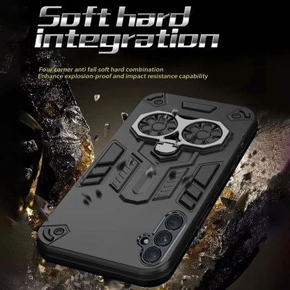Samsung Galaxy A55 5G Armor knight Series Camera Protection 2 in 1 Shockproof Phone Cover with Kickstand