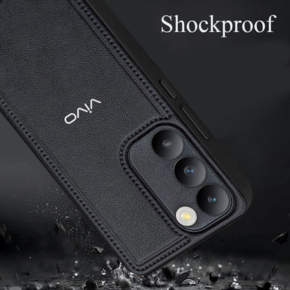 VIVO T3 5G Vintage Leather Stitched Protective Back Case
