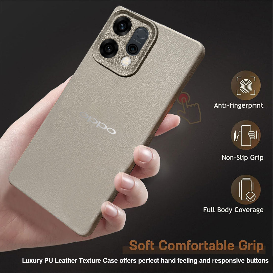 Oppo Reno 14 5G Solid Color Leather Texture Matte Phone Back Case