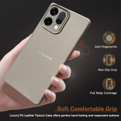 Oppo Reno 14 5G Solid Color Leather Texture Matte Phone Back Case