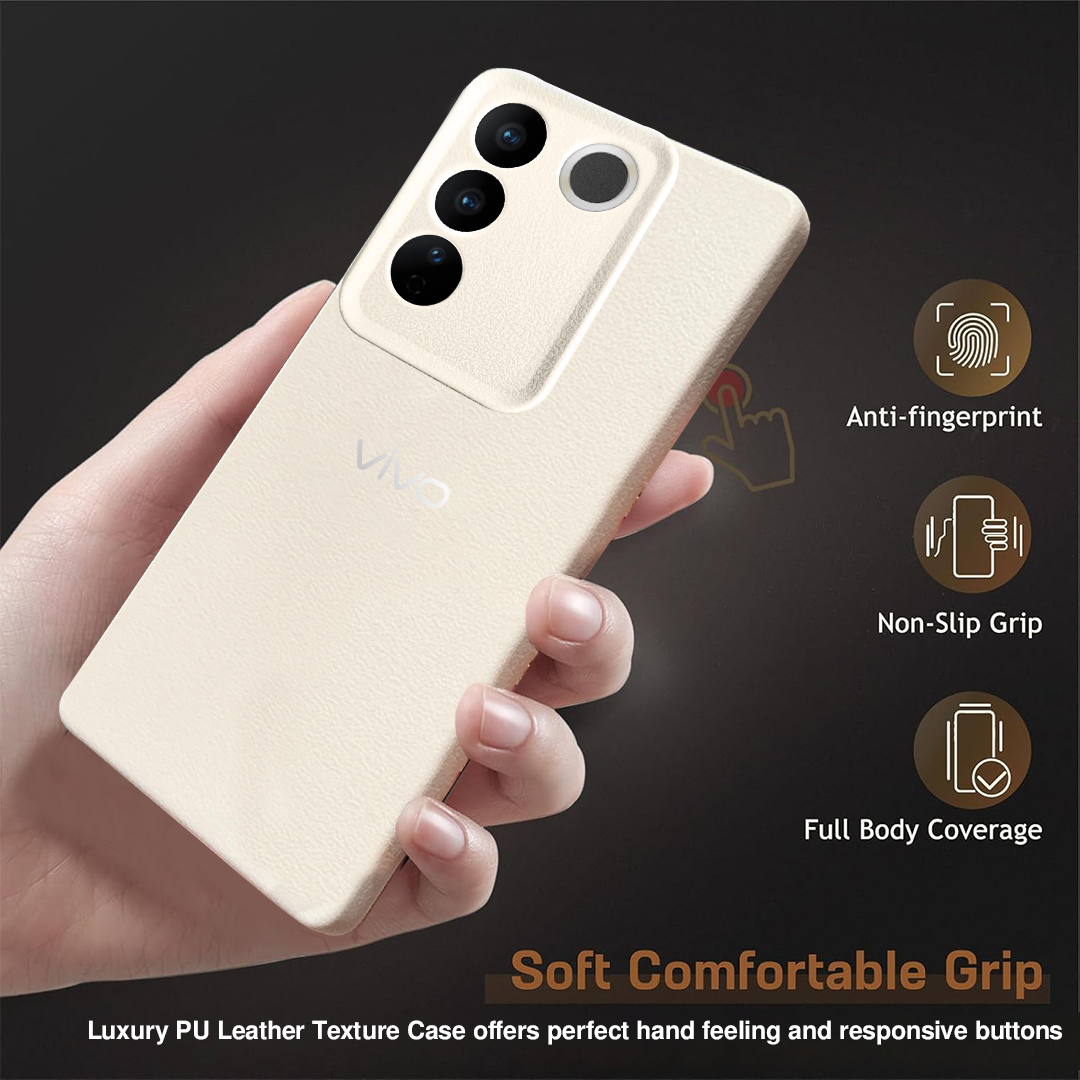 VIVO V27 5G Solid Color Leather Texture Matte Phone Back Case