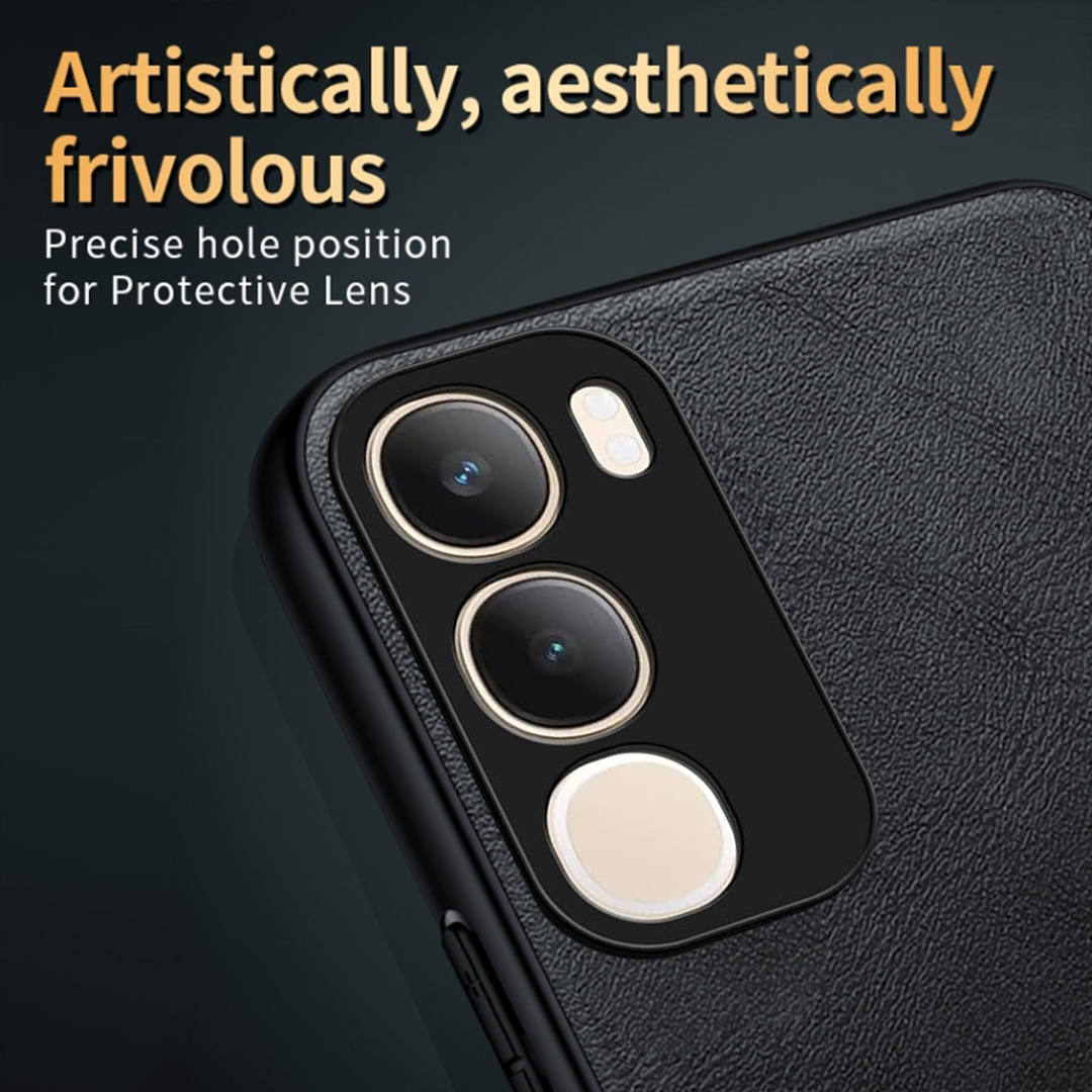 VIVO Y29 5G Business Style PU LEATHER PROTECTIVE BACK CASE WITH CAMERA PROTECTION