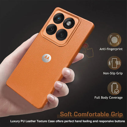 MOTO EDGE 60 FUSION 5G Solid Color Leather Texture Matte Phone Back Case