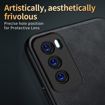 OPPO RENO 12 5G Business Style PU LEATHER PROTECTIVE BACK CASE WITH CAMERA PROTECTION