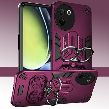 Vivo V30e 5G Armor knight Series Camera Protection 2 in 1 Shockproof Phone Cover with Kickstand