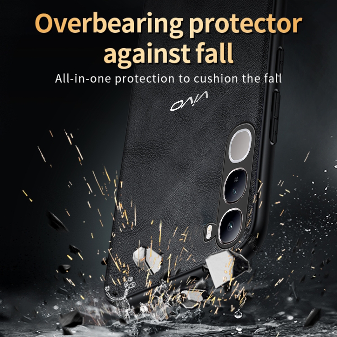 VIVO Y300 5G Business Style PU LEATHER PROTECTIVE BACK CASE WITH CAMERA PROTECTION