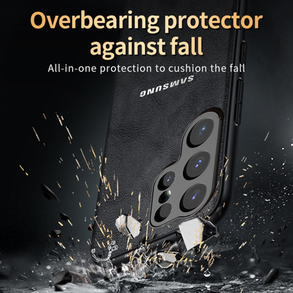 Samsung Galaxy S22 ULTRA 5G BUSINESS STYLE PU LEATHER PROTECTIVE BACK CASE WITH CAMERA PROTECTION