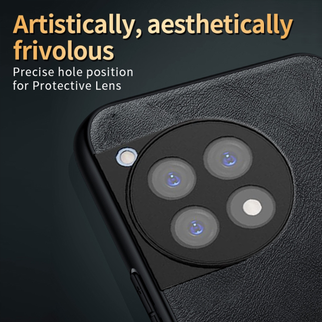 ONEPLUS 12R 5G Business Style PU LEATHER PROTECTIVE BACK CASE WITH CAMERA PROTECTION
