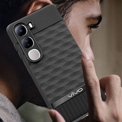 VIVO Y300 5G 3D Hexa Cube Design Drop Protection | Camera Protection TPU Back Case