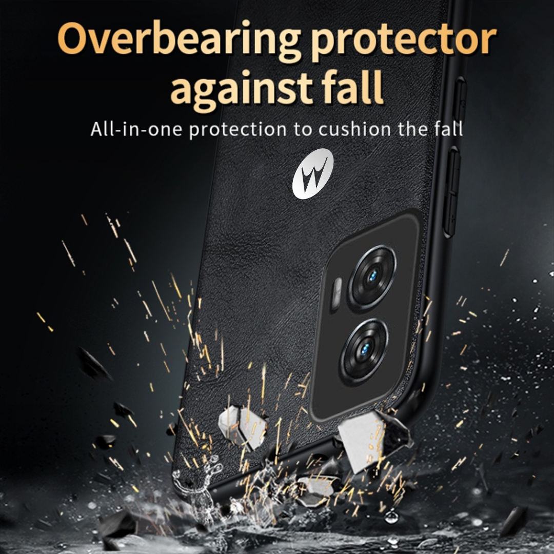 MOTOROLA EDGE 50 FUSION 5G Business Style PU LEATHER PROTECTIVE BACK CASE WITH CAMERA PROTECTION