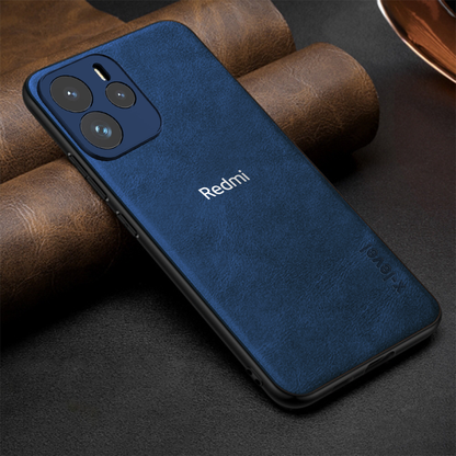 REDMI NOTE 14 5G Business Style PU LEATHER PROTECTIVE BACK CASE WITH CAMERA PROTECTION
