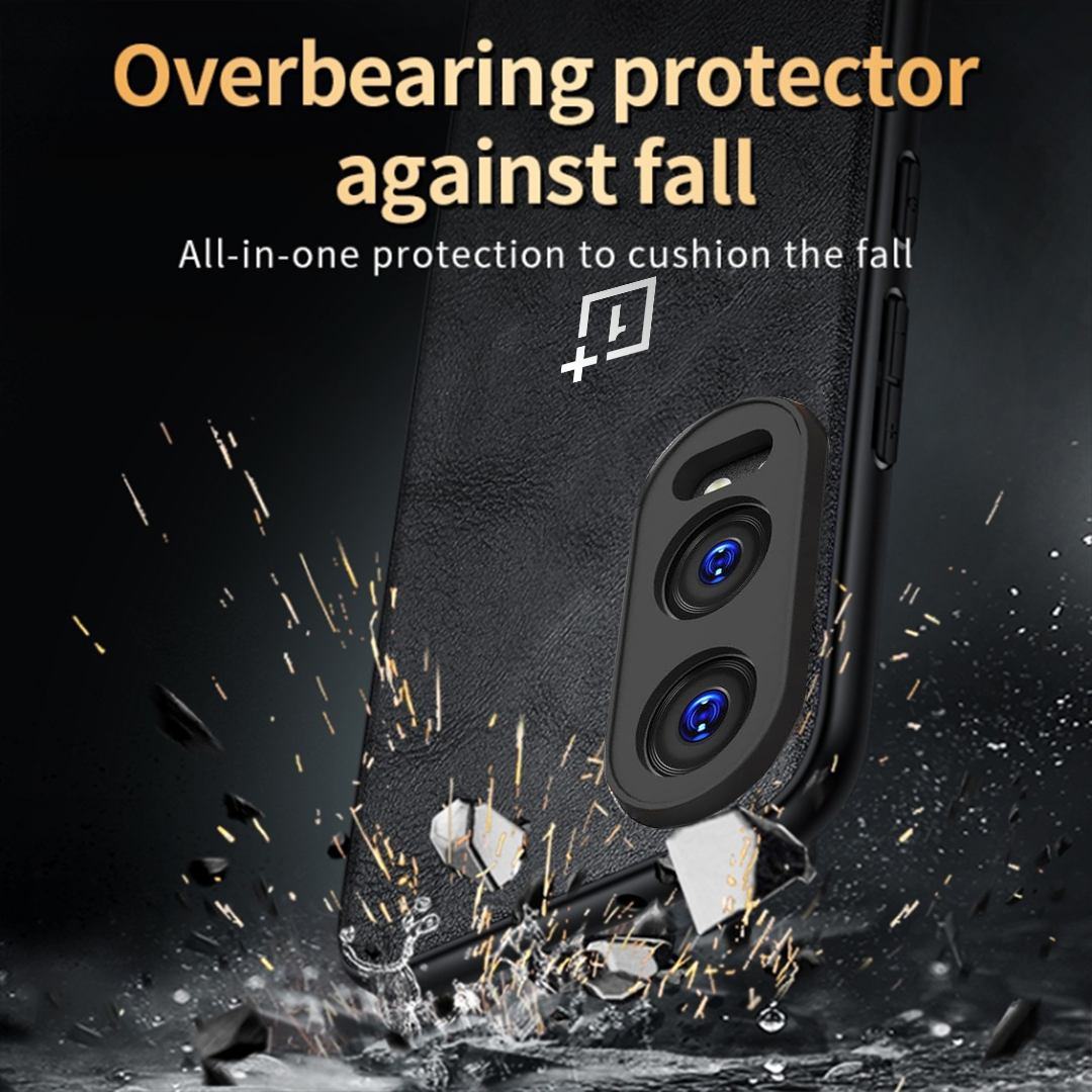 ONEPLUS CE4 LITE 5G Business Style PU LEATHER PROTECTIVE BACK CASE WITH CAMERA PROTECTION