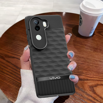 VIVO V40e 5G 3D Hexa Cube Design Drop Protection | Camera Protection  TPU Back Case