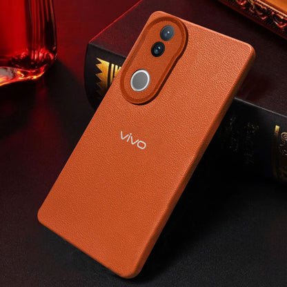 VIVO V50/V50E 5G Solid Color Leather Texture Matte Phone Back Case