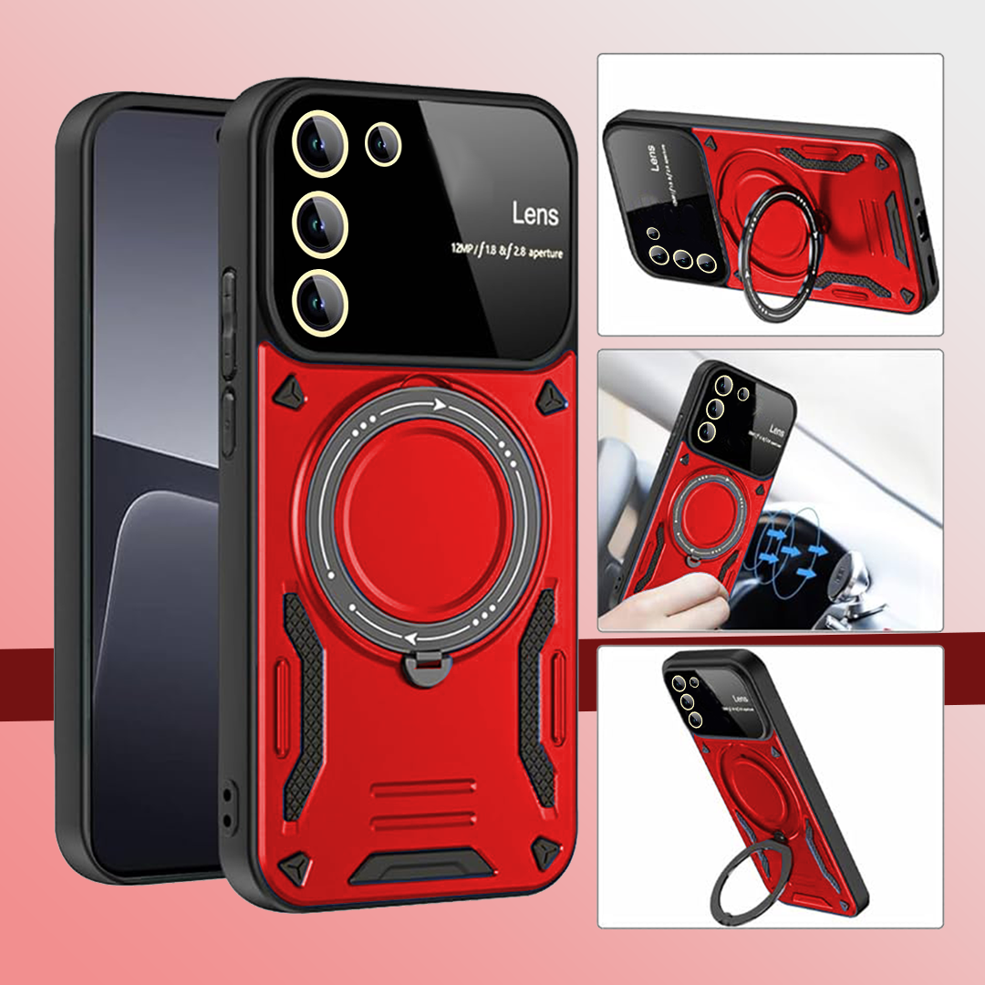 SAMSUNG GALAXY S23 5G Heavy Duty Rugged Shockproof Camera Lens Protector Phone Cover with Kickstand