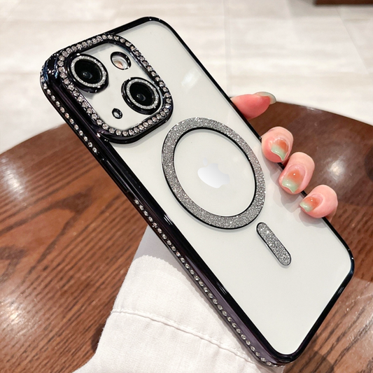 IPHONE 14 PLUS 5G Diamond Gradient Plated MagSafe TPU With Camera Lens Protection Phone Case