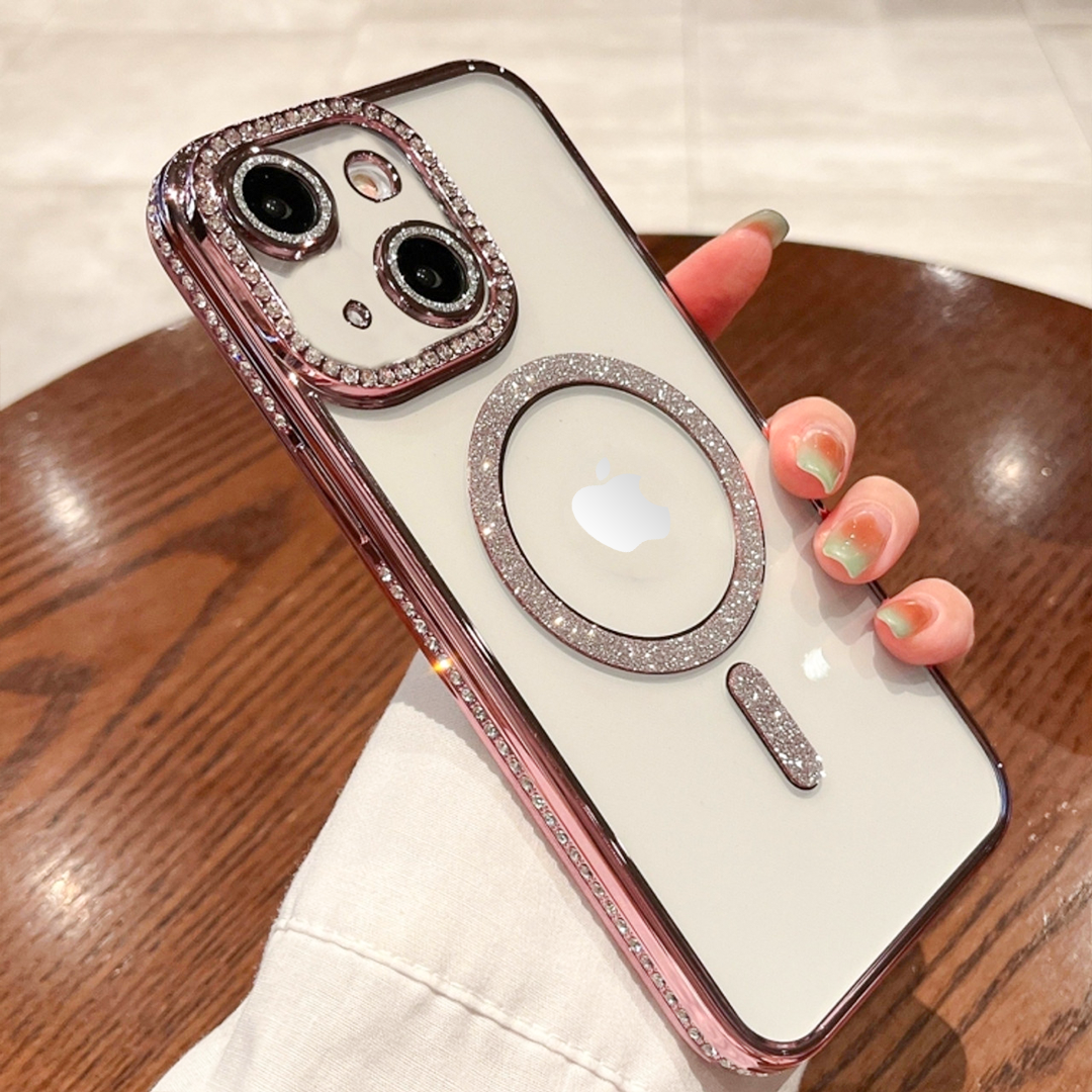 IPHONE 14 5G Diamond Gradient Plated MagSafe TPU With Camera Lens Protection Phone Case
