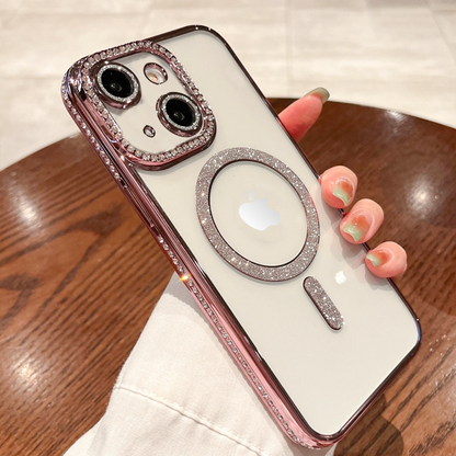 IPHONE 14 5G Diamond Gradient Plated MagSafe TPU With Camera Lens Protection Phone Case