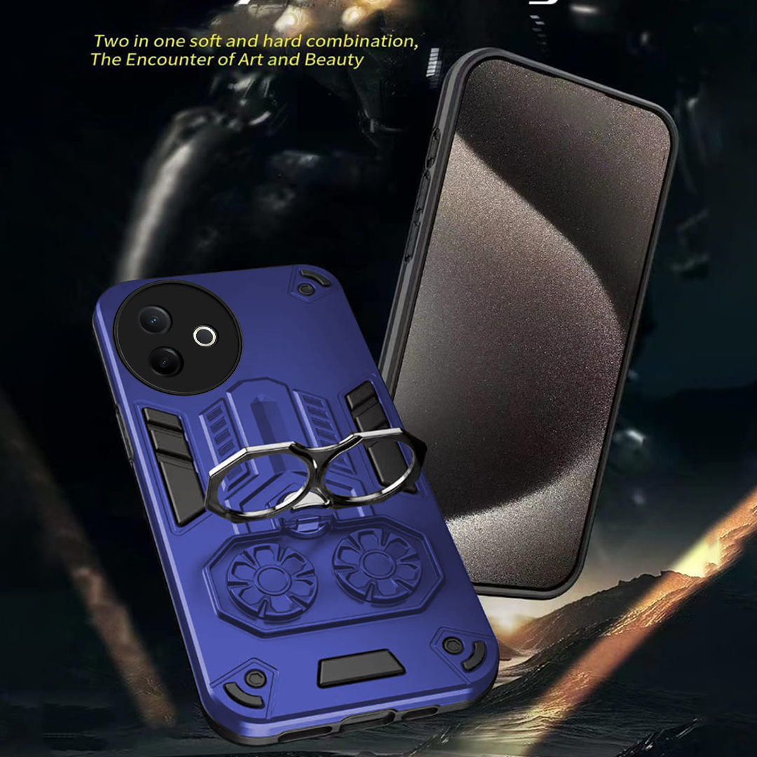 Vivo Y39 5G Armor knight Series Camera Protection 2 in 1 Shockproof Phone Cover with Kickstand