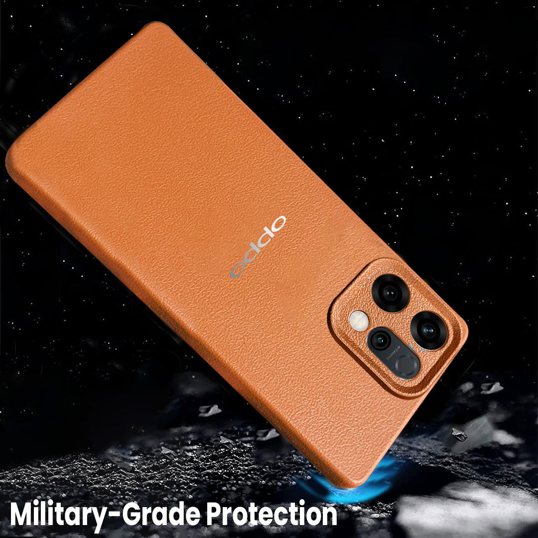 Oppo Reno 14 5G Solid Color Leather Texture Matte Phone Back Case