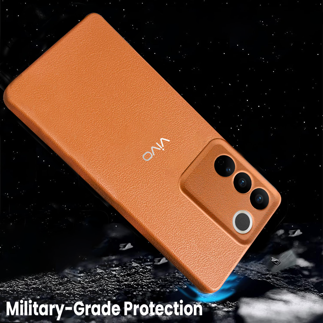 VIVO Y200 5G Solid Color Leather Texture Matte Phone Back Case