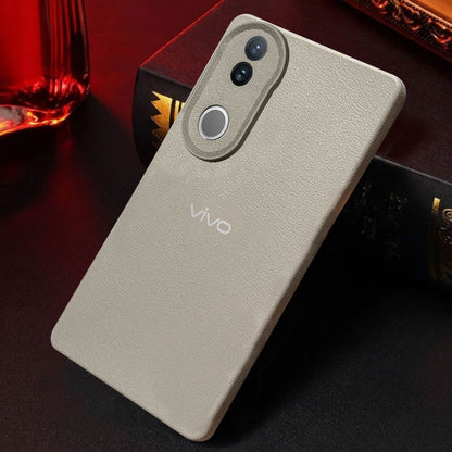 VIVO V50/V50E 5G Solid Color Leather Texture Matte Phone Back Case